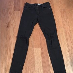 Garage Black Distressed High Waist Jeans  7